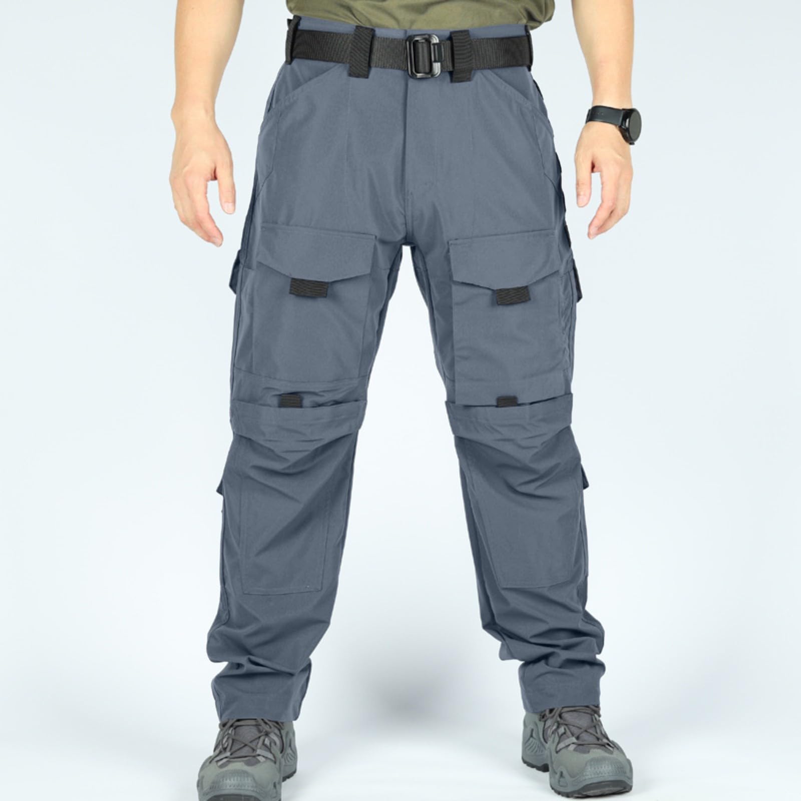 Generisch Pantalones cargo para hombre 3XL elásticos: pantalones de trabajo con múltiples bolsillos, pantalones de exterior, resistentes a la abrasión, pantalones de senderismo de pierna recta