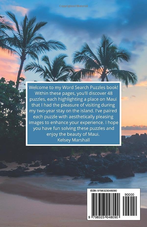 Word Search Puzzles Book - Maui, Hawaii