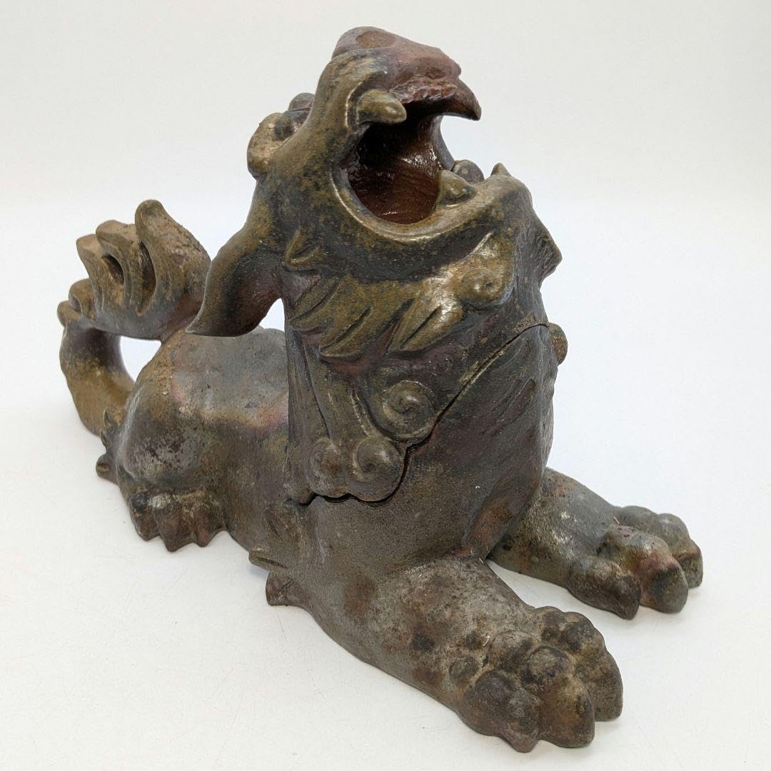 岡山県重要無形文化財 浦上善次 備前焼 獅子香炉 共箱共布 置物 香爐