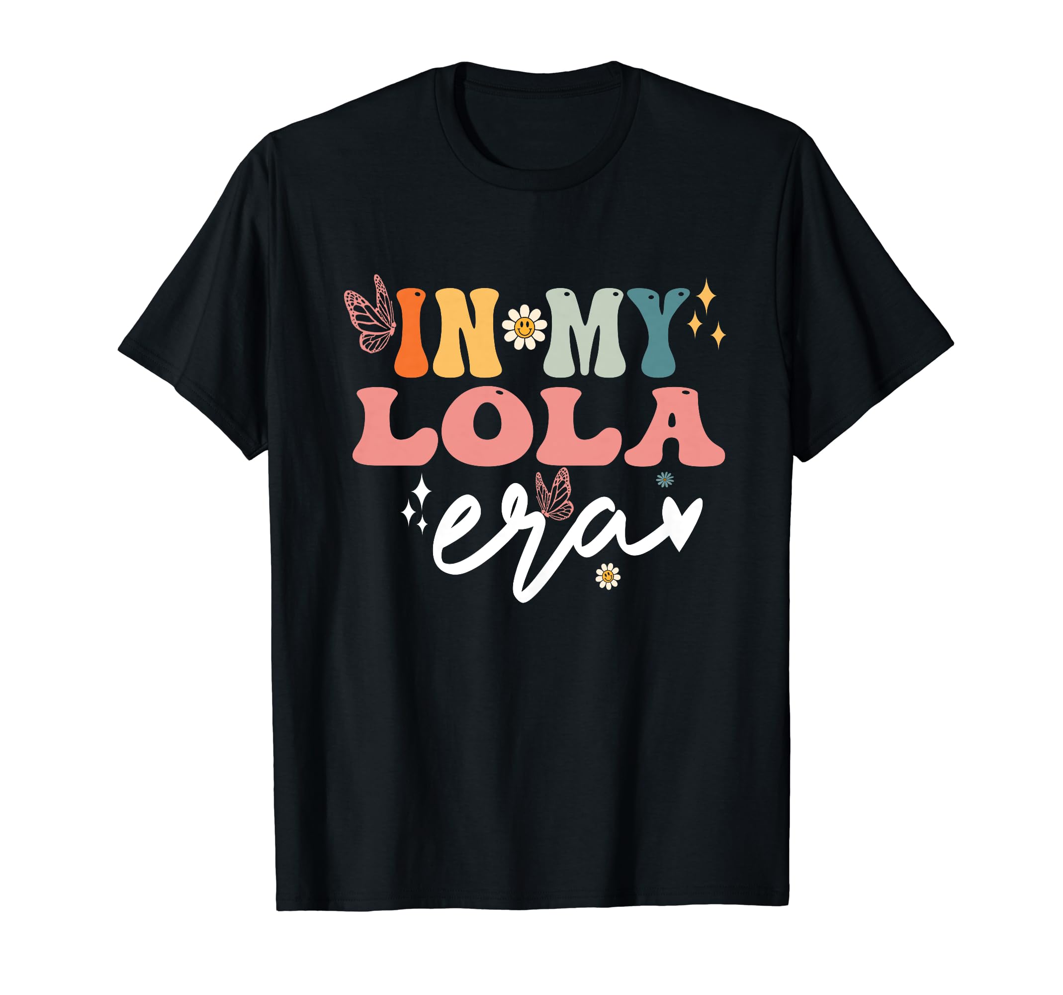 Funny Lola Matching Family GiftsGroovy In My Lola Era Funny Mothers Day T-Shirt