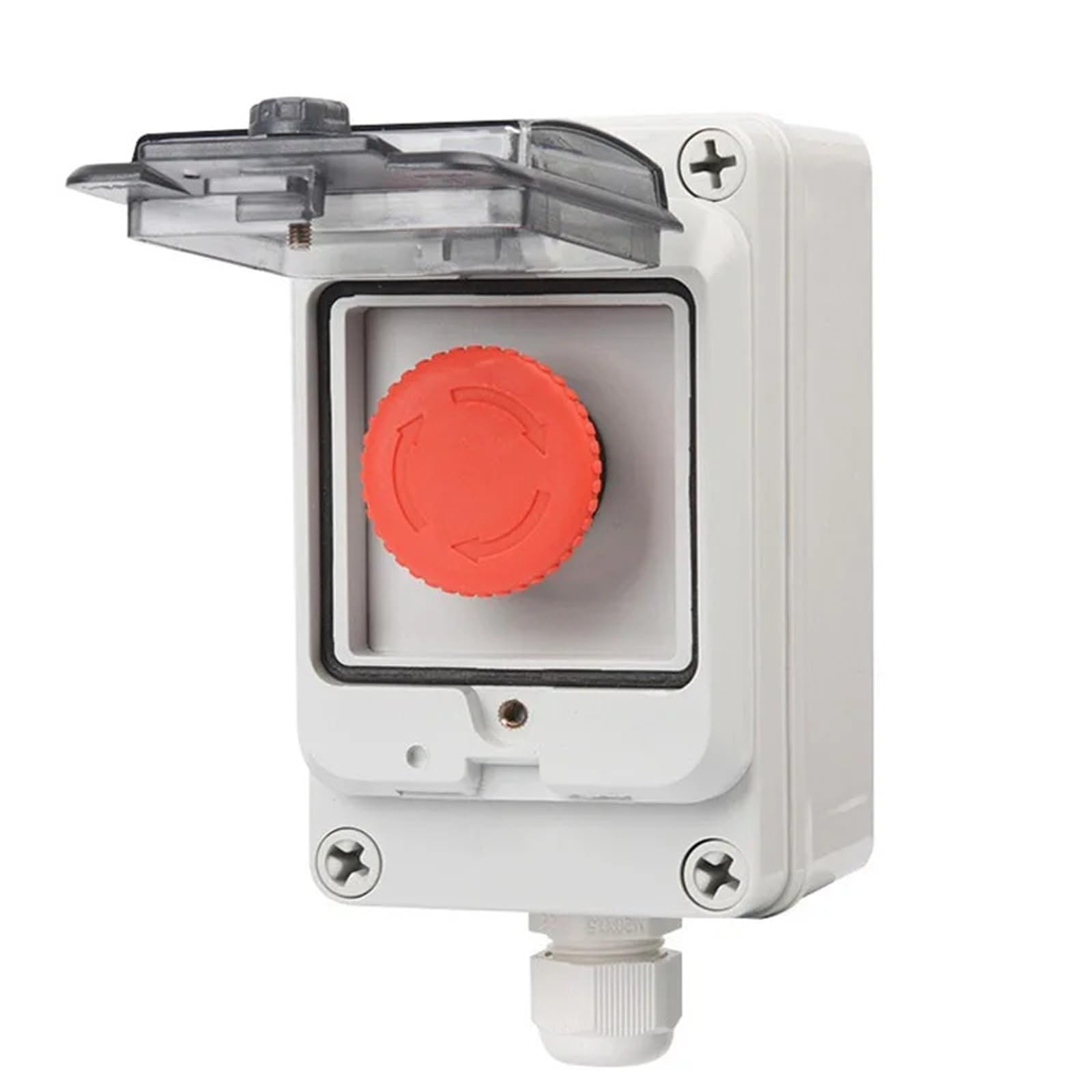 Caja de Control de parada de emergencia 1NO 1NC /2NC, interruptor de botón for exteriores, cinta de Cassette, 1 Uds.(2,2NC)