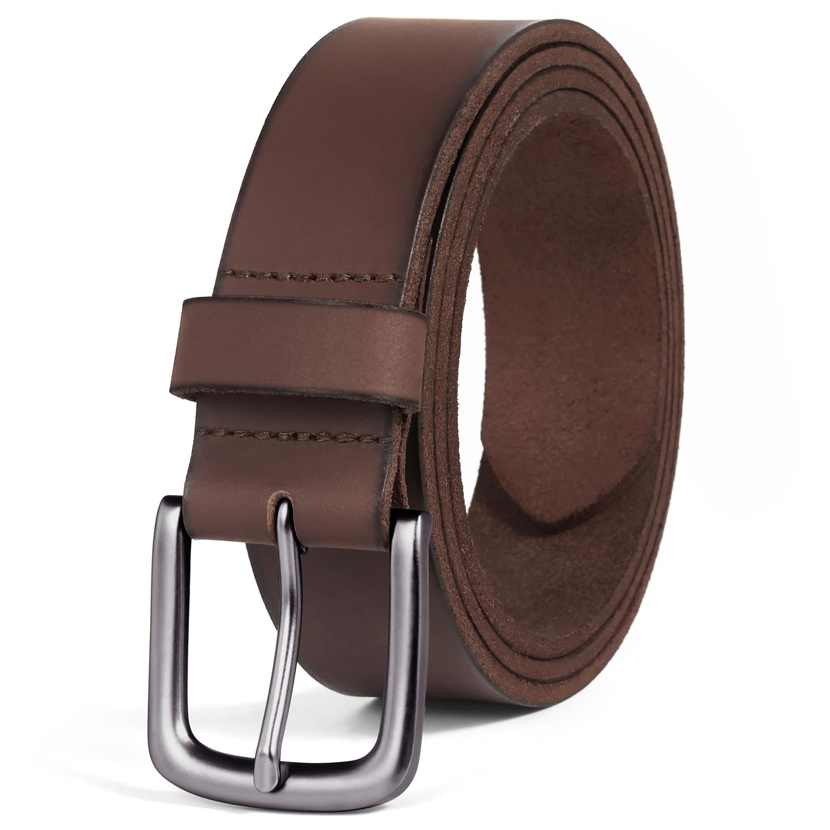 VATAN Mens Full Grain Leather Casual Every Day Jeans Belts Handmade Men Leather Belt with Gift Box