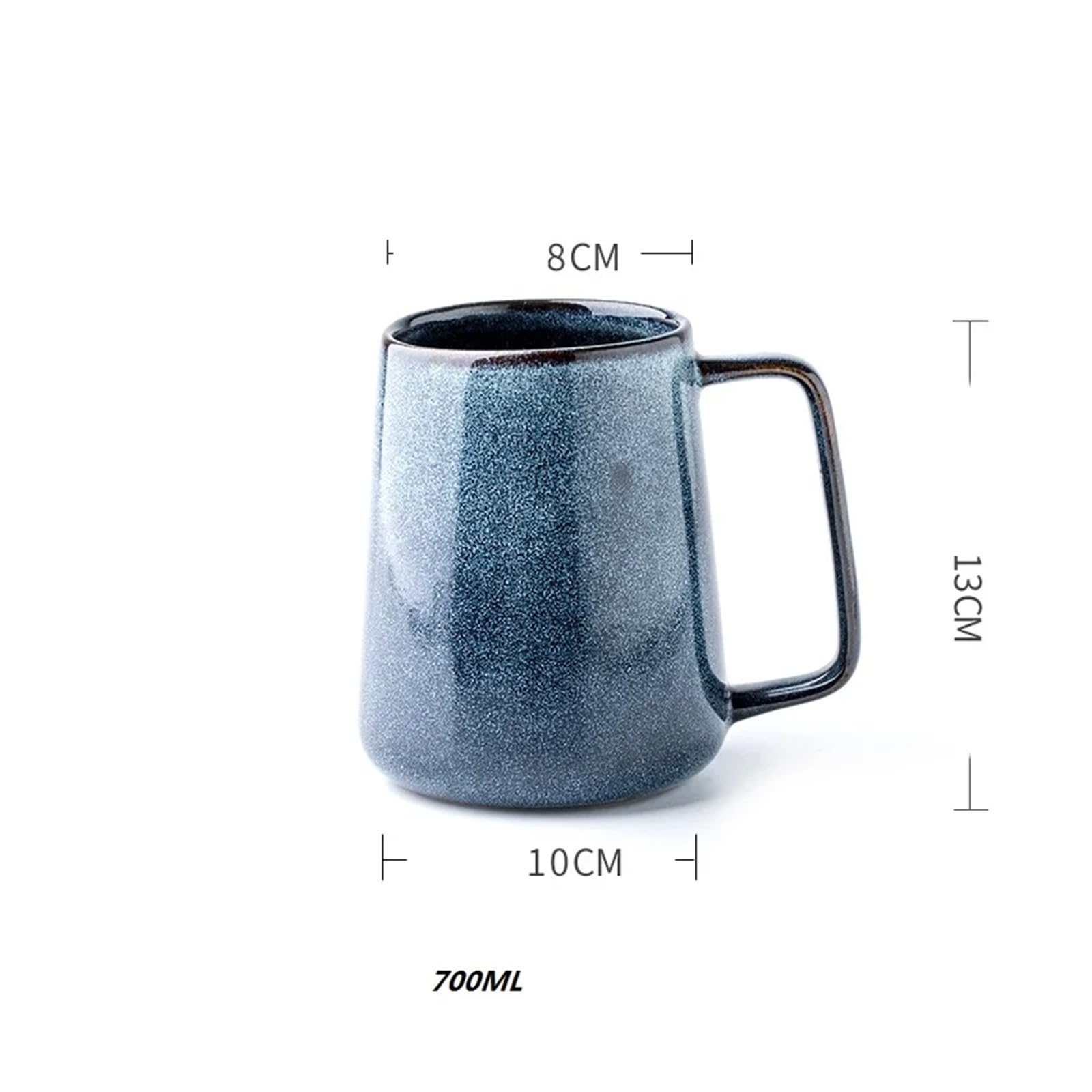 Tasse Mit Deckel 700ml Retro Keramik Becher Mit Löffel Kaffee Kreative Büro Büro Tee Trinken Drink Paare(NO Spoon lid)