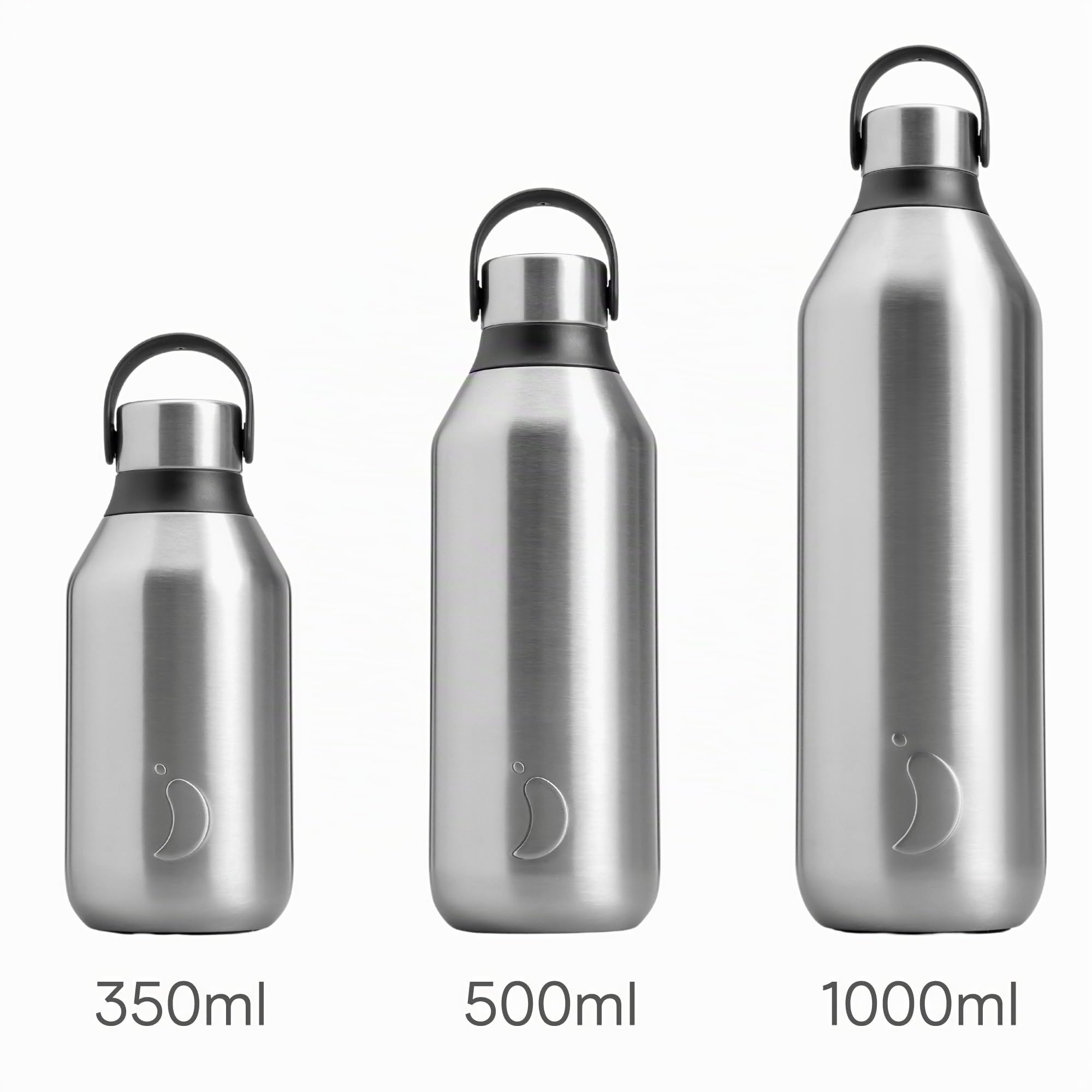 Chilly's Gourde Series 2 - Bouteille Isotherme en INOX avec Collerette Souple & Anse - Thermos pour Boissons Chaudes & Froides - Étanche, sans Condensation