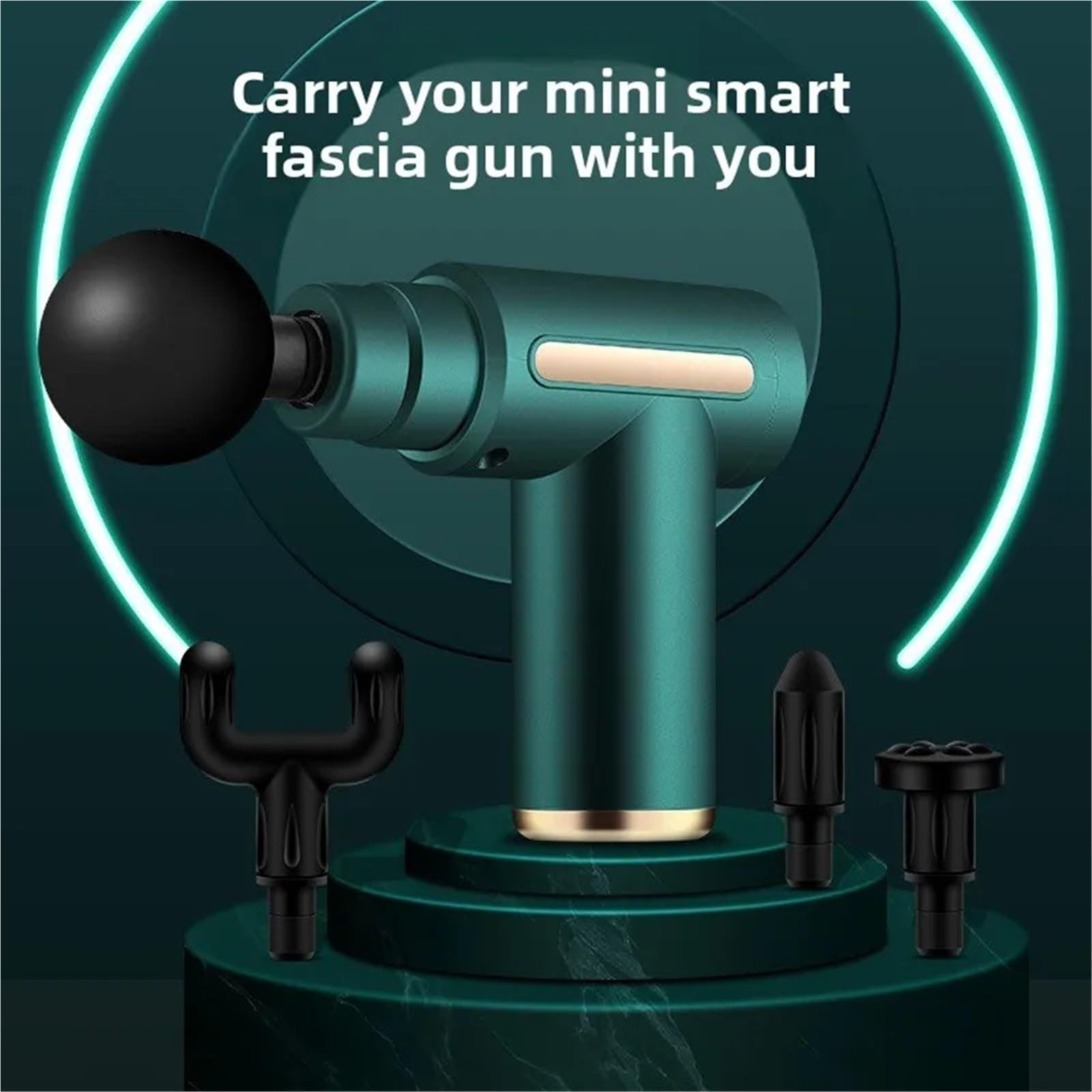 Masajeador portátil, Pistola De Fascia, Masajeador Relajación Muscular, Mini Impacto Vibratorio Inteligente, Masaje Eléctrico Cuerpo Completo Bolsillo Portátil(Green)