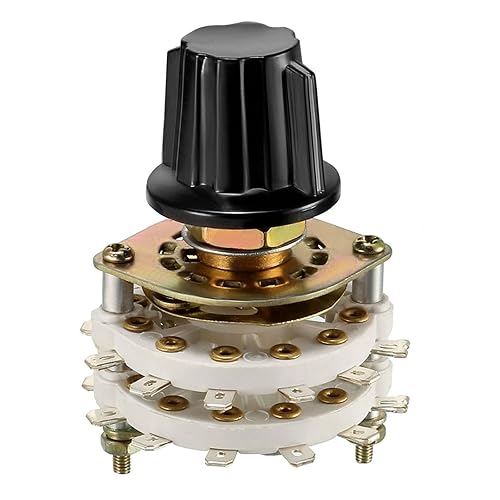 Interruptor giratorio selector de banda 2P9T 2 polos 9 posiciones, 2 cubiertas para radio, TV, unidad de control de máquina industrial - 1 unidad