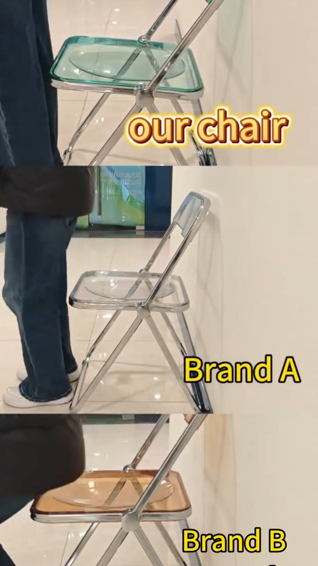 Amazon.com: KAIHAOWIN Luxury Modern Acrylic Folding Chair-Ghost