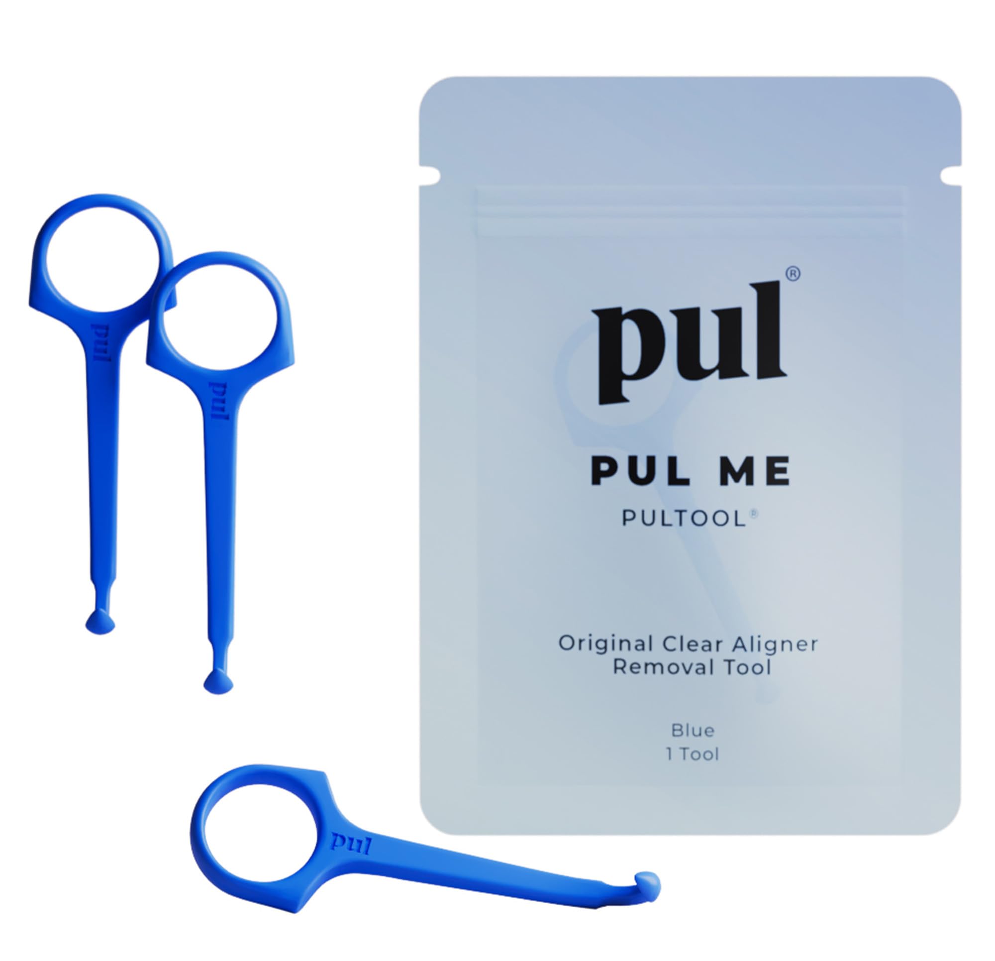 PUL Pack of 3 Reusable Clear Aligner Removal Tool — Compatible with Invisalign, Removable Braces, Retainers & Trays – Easy-to-Use Device Remover, Dental & Oral Hygiene Care Product – Blue