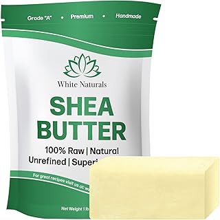 Raw Organic Shea Butter 1 lb, Pure, Unrefined, African Grade A, Great Skin Moisturizer, Perfect for Body, Face, Hair And DIY Lip Balm, Whipped Body Butter, Lotion, Cream, 16oz Block