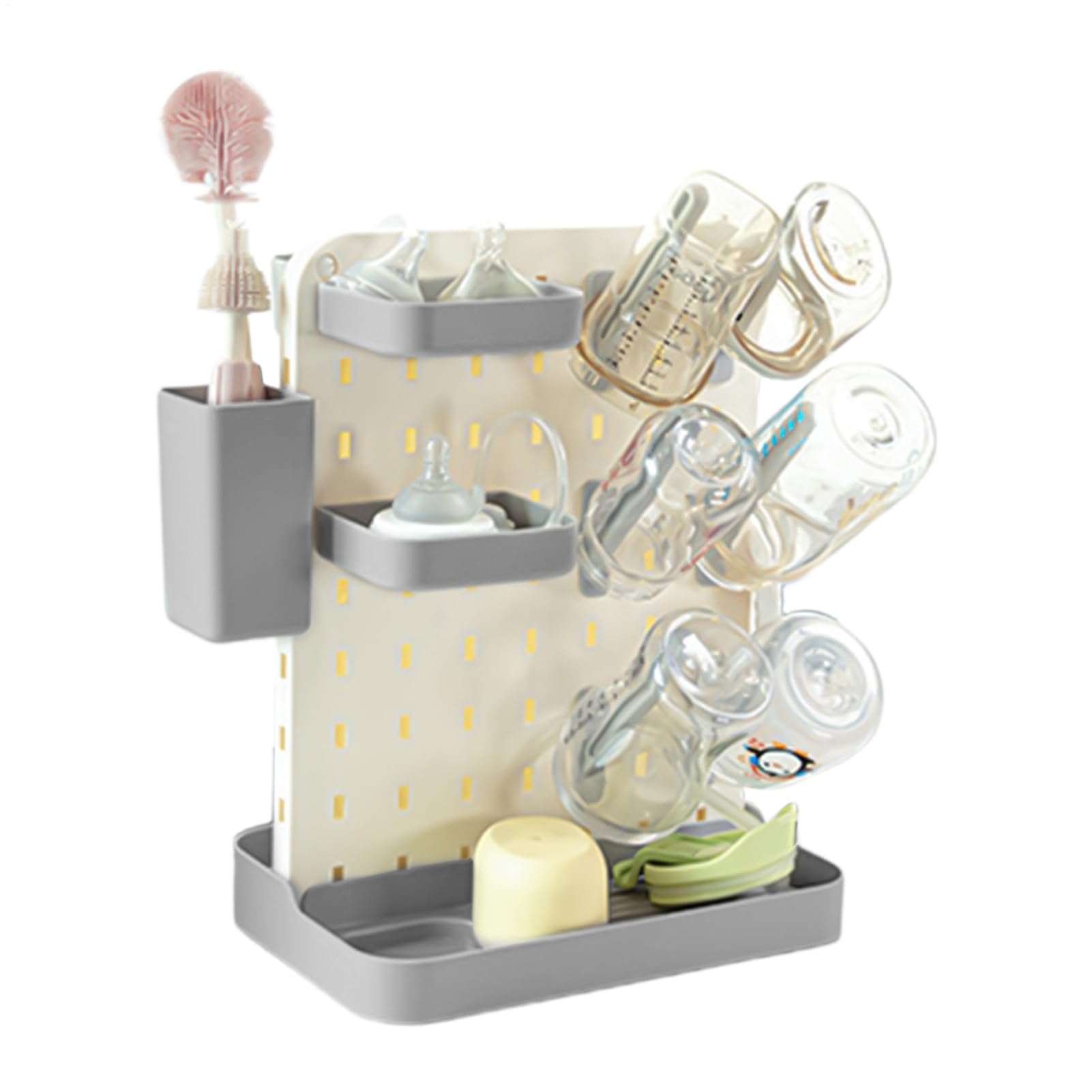 Scolabiberon - Scolapiatti da tavolo staccabile, organizer per biberon, griglia multifunzionale in materiale PP per mantenere, comodo per , la sala da pranzo, L
