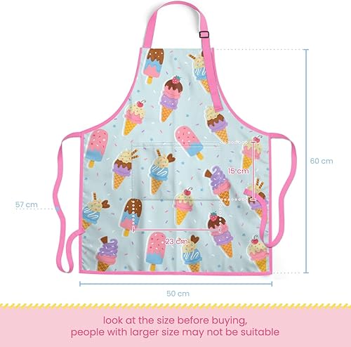 Miniatura 3 de SANDJEST Delantal para niños con juego de sombrero de chefs, delantal de cocina regalos
