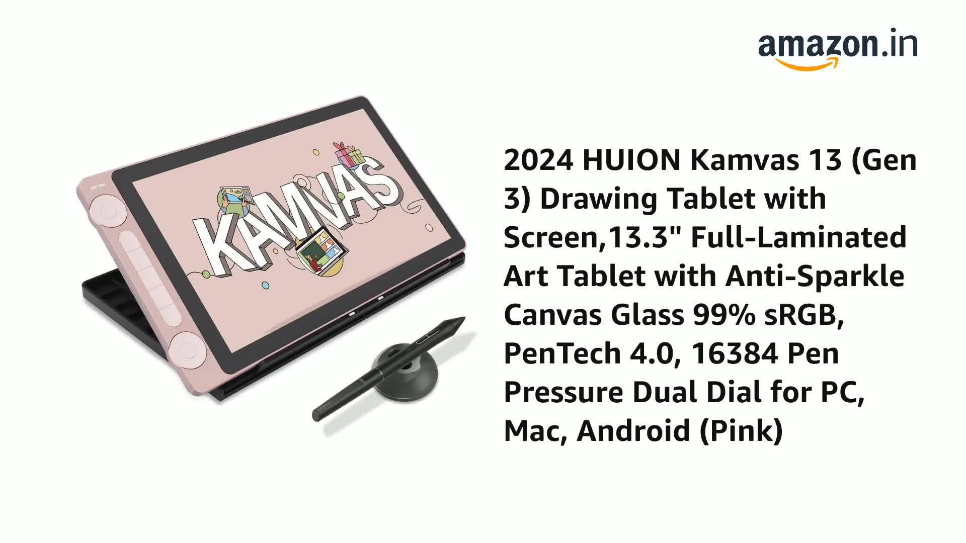 Amazon.in: Buy HUION Kamvas 13 (Gen 3) Drawing Tablet with Screen