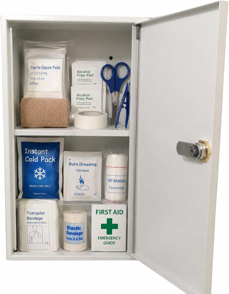 Cette armoire à pharmacie en acier DC 01 est la solution idéale pour organiser et sécuriser vos médicaments et accessoir