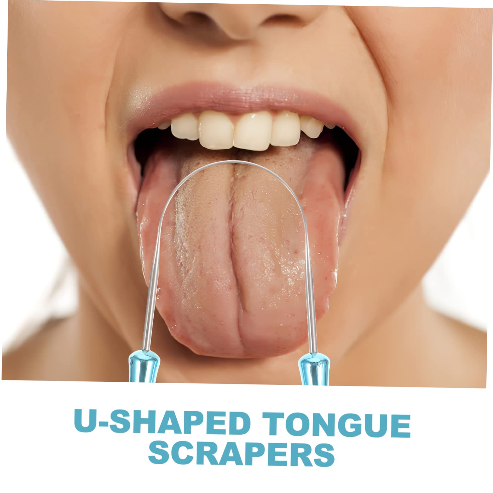 Angoily 10pezzi Raschietti Per Lingua Acciaio Inossidabile U-shaped Strumenti Per Pulizia Linguale Rimozione Alitosi e Igiene Orale Confezione Da Opp