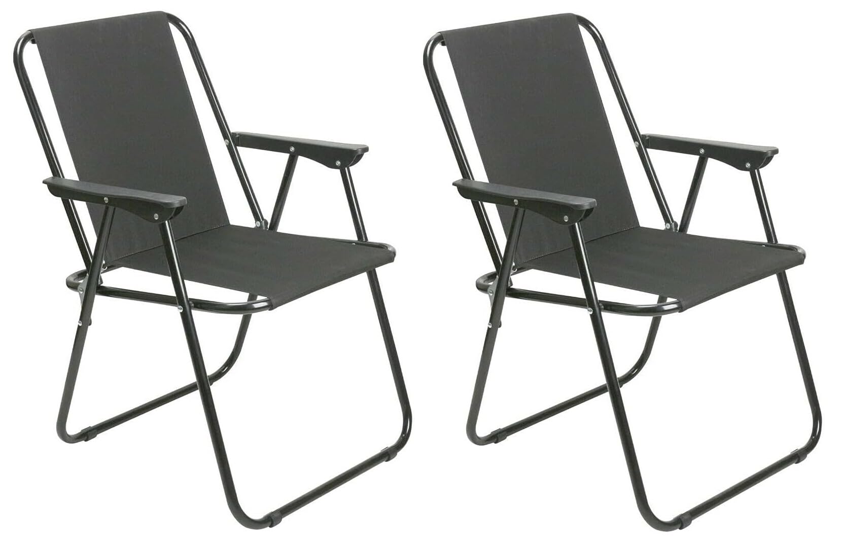 Unibos | Outdoor Deck Chair Garden Patio Folding Camping Picnic Beach BBQ Party Outdoor Black Chair (1 Black Chair) — view 6