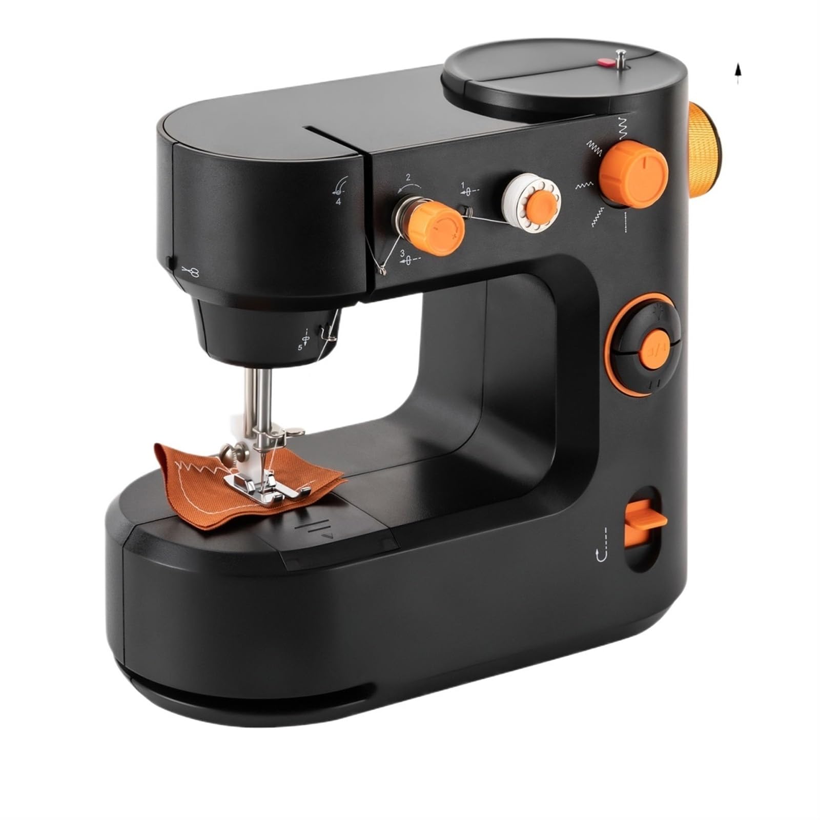 Edede Nero Sewing Machine, Portable Sewing Machine Electric Mini Stitch Mending Crafting Led Light 5 Stitch Application(Nero)