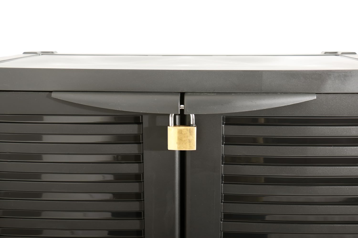 Kreher Kunststoffschrank Star Mittler, 92 x 68 x 40 cm cm, mit 1 Einlegeböden, verstellbar, je 20 kg Tragkraft - mittlere Version Schwarz (mittel)