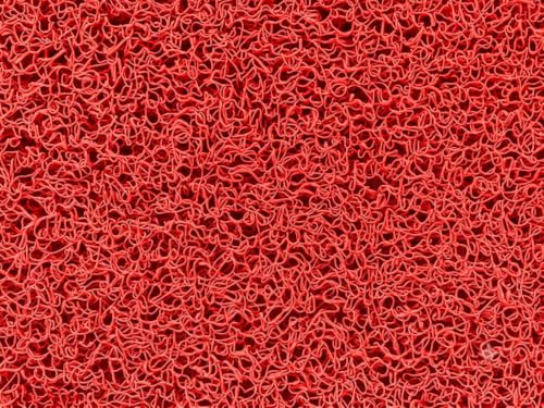 Image of TIB Cushion Noodle Mat for Home Entrance | Heavy Duty Anti-Slip Washable PVC Floor Mat for Bathroom, Kitchen, Bedroom & Office | Water Absorbent Indoor Outdoor Door Mat (Red, 16x24 INCH)