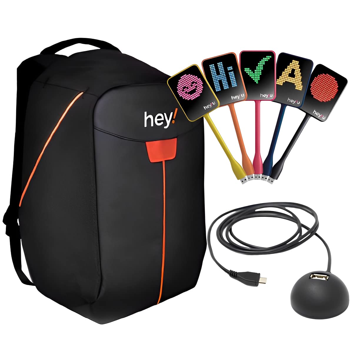 Hey!U Micro USB 25 Units Pack with Backpack, Educational Real Time Visual Feedback, Classroom Active Learning and Collaboration for Students and Teachers Class Activity- Orange