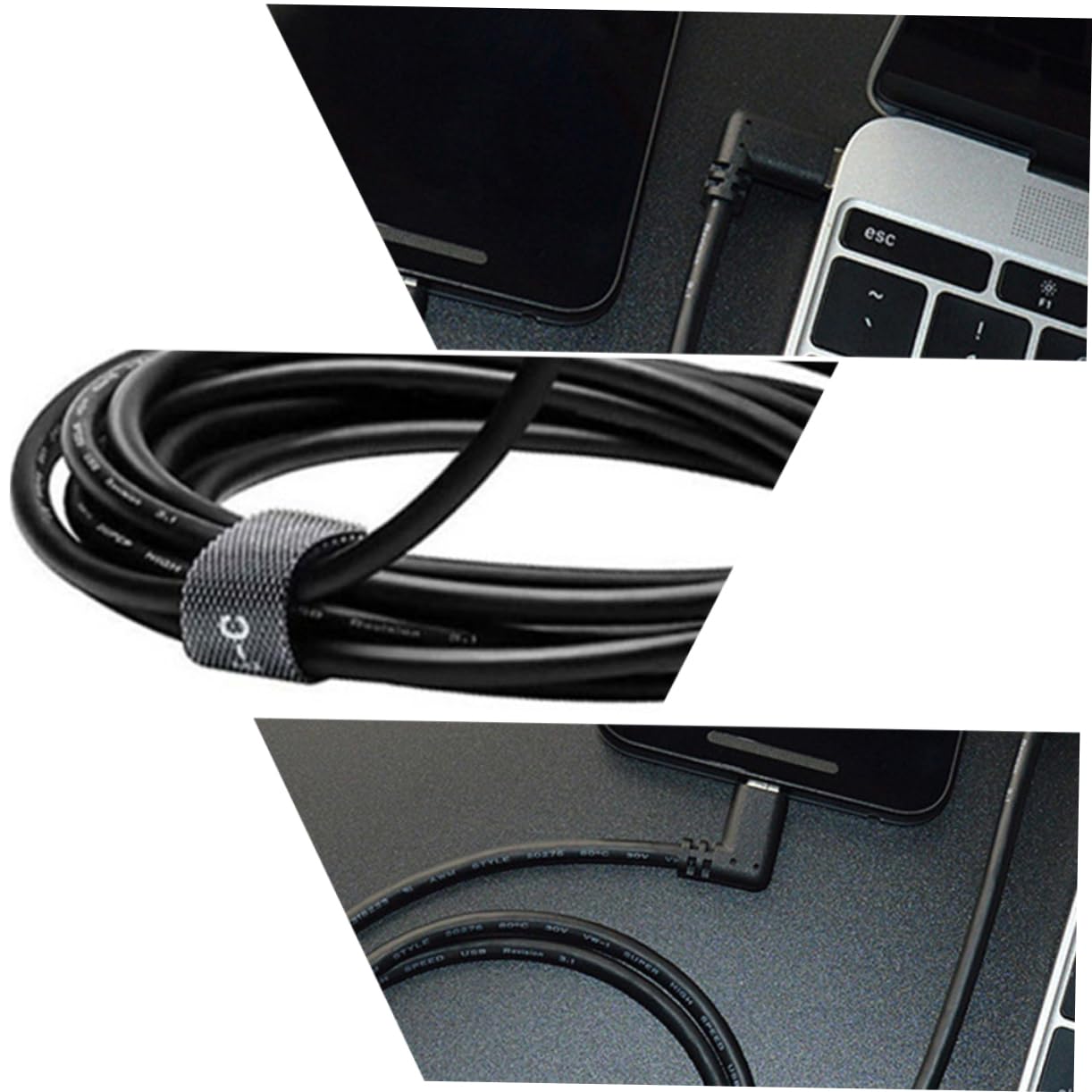Housoutil 3 Pz oculusquestvrlinkcabledp di ricarica rapida da 3 m cavo di tipo c cavo USB c addominali Black