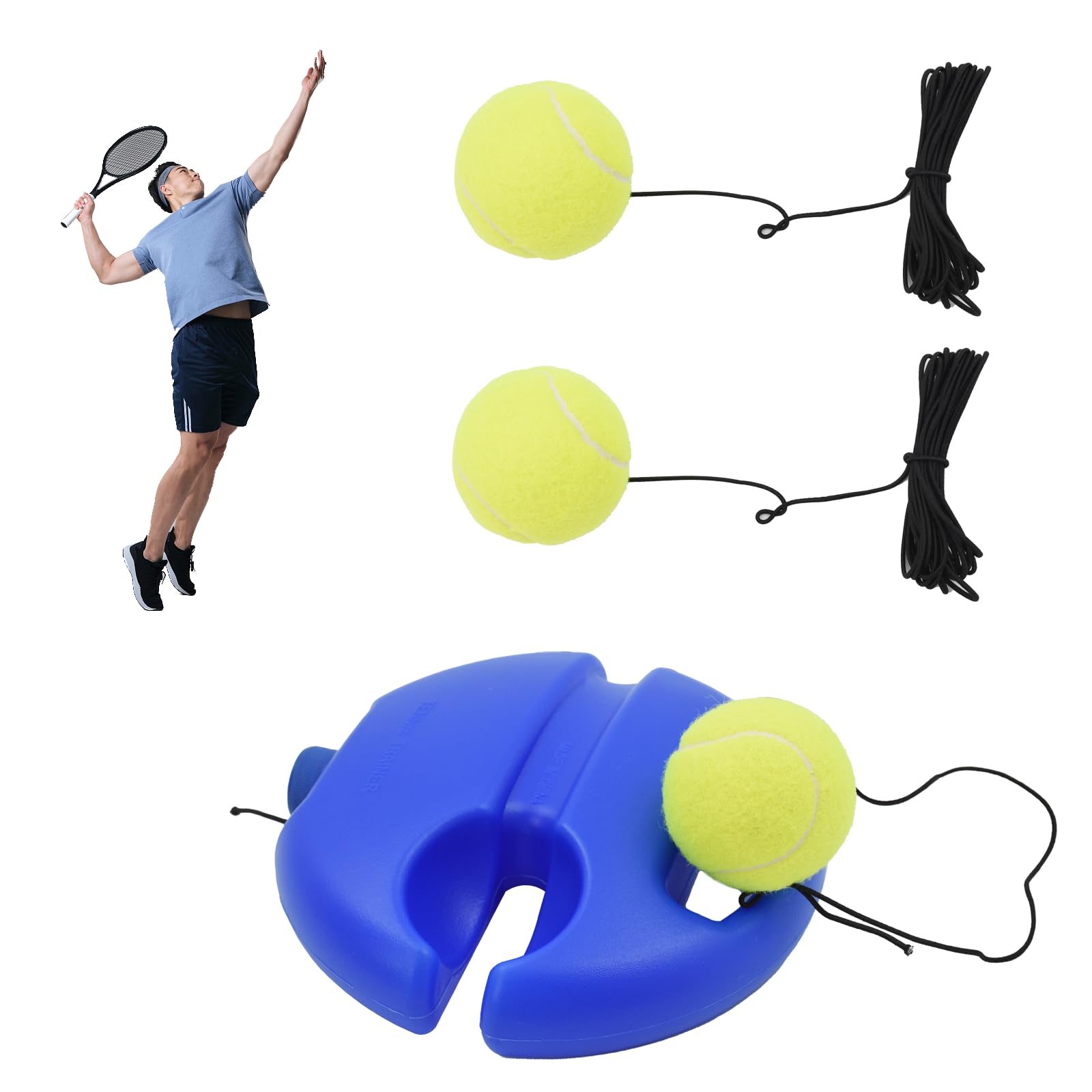 Allenatore di Tennis, per Bambino Principiante, Strumento di Allenamento del Tennis Palla di Tennis di Esercizio di Auto Studio Dispositivo di Rimbalzo della Battiscopa della Sfera di Rimbalzo