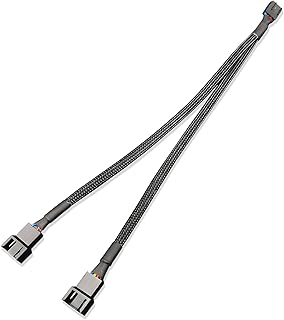 PC Fan Splitter Extension Cable,1 to 2 4-Pin Pwm Fan Splitter Cable,Fan Extension Cable 4 Pin PWM Fan Splitter Compatible with Desktop Computer Case 4 Pin PC Cooling Fans