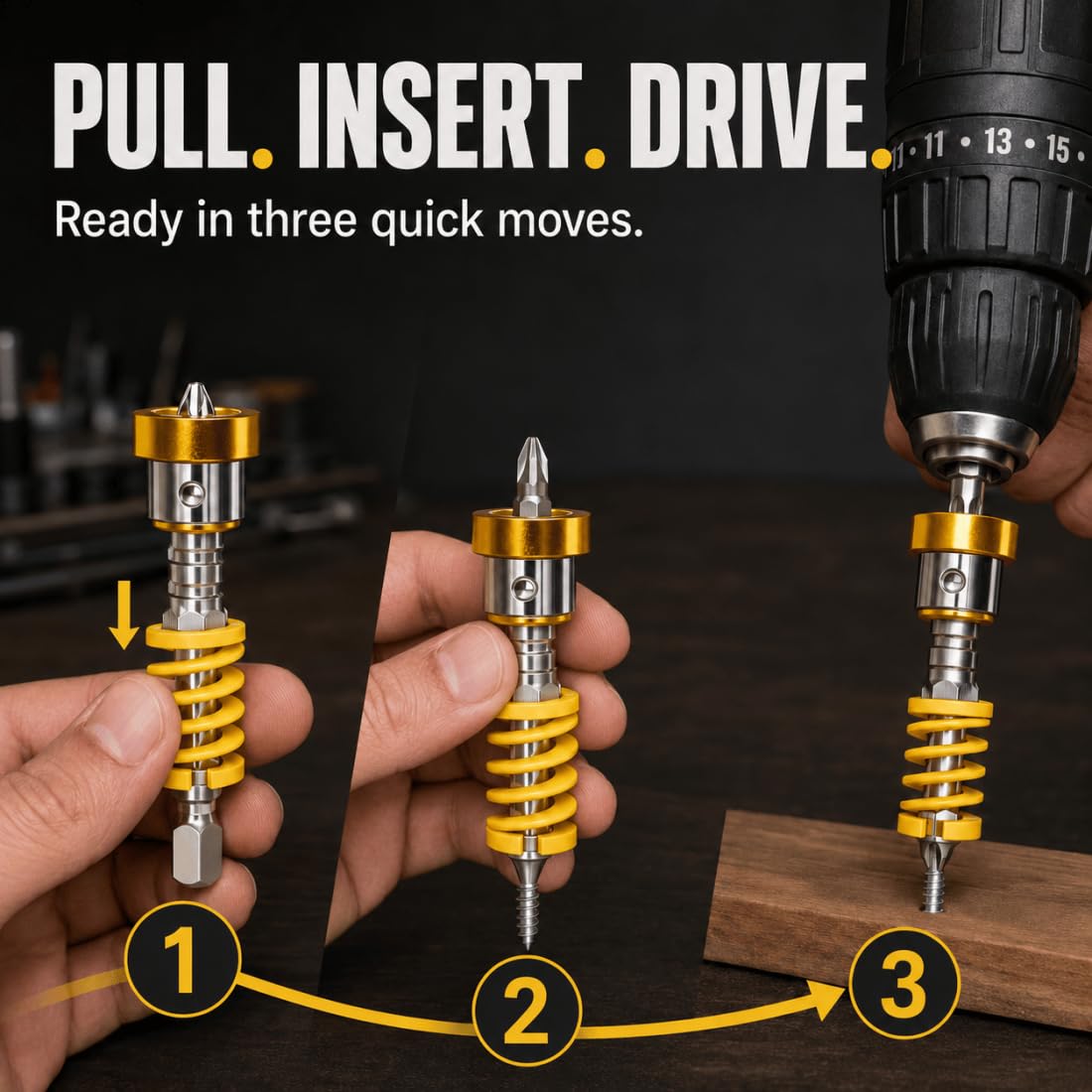 Portainserti a molla magnetico, supporto viti con attacco esagonale da 1/4 e sgancio rapido per avvitatore, trapano e avvitatore a impulsi, 2/4/6/8 pezzi (10PC)