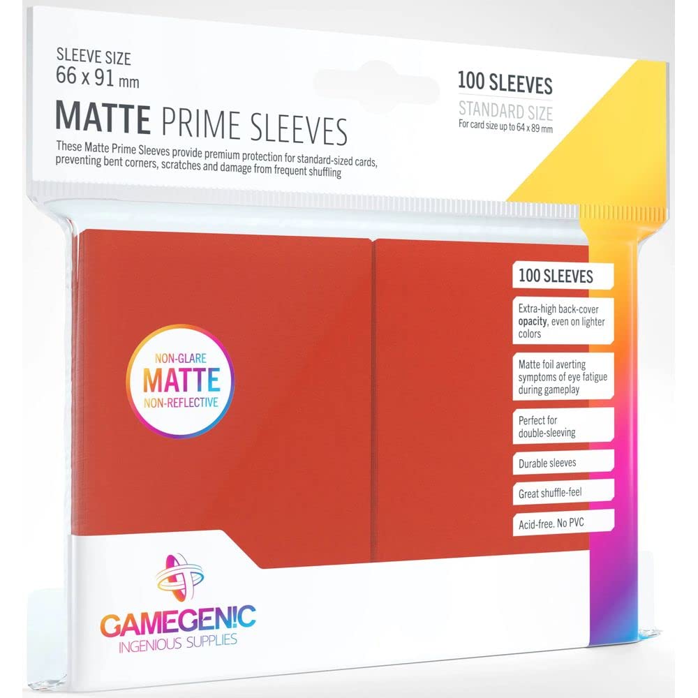 66mm x 91mm card sleeves Amazon.com: Gamegenic 100 Pack 66 x 91 mm Red Standard Size Matte Prime Sleeves (GG1027) : Toys & Games