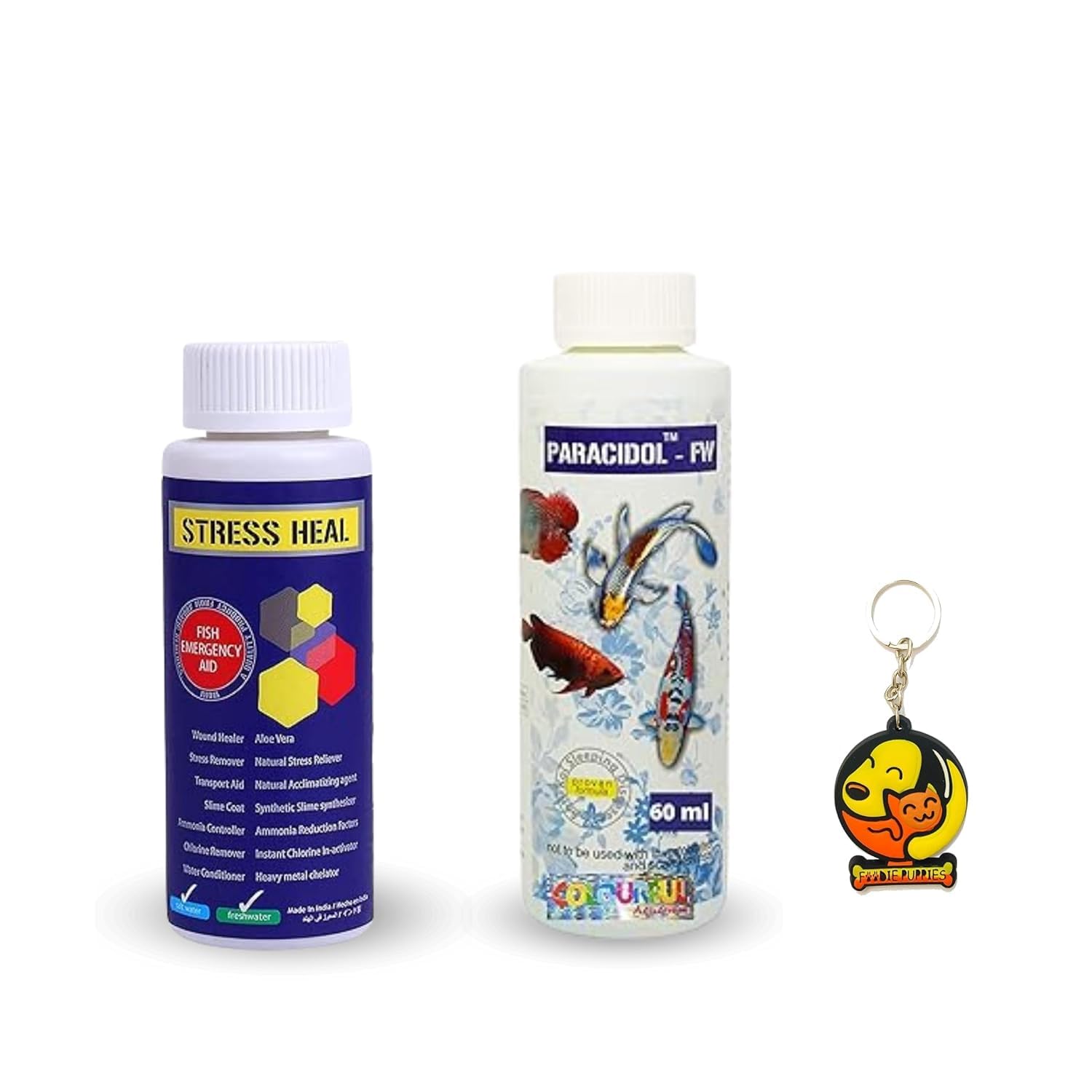 Foodie Puppies Aquatic Remedies 2 in 1 Aquarium Medicine Combo - (Bactonil & Paracidol - 120ml Each) | Anti-Bacterial Effective Fish Skin Treatment |Suitable for Fresh Water with Free Key Ring — Amazon image 18