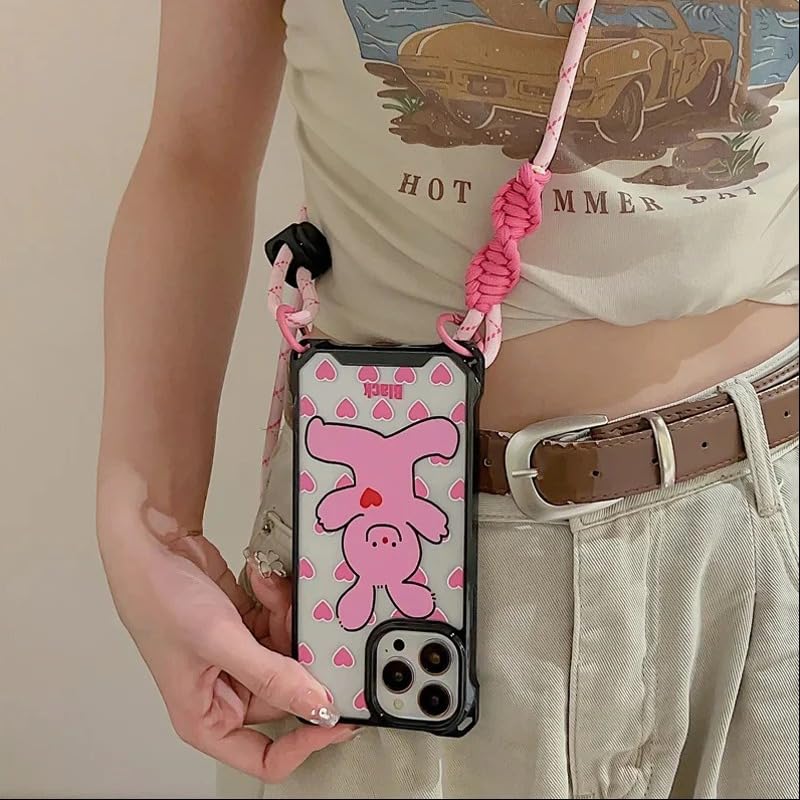 Image of Peeperly Back Cover Case for iPhone 13 Pro Max Scratch Resistant Anti-Slip TPU Shockproof Protective Durable Rabbit Delight Charming Case for Girls & Women