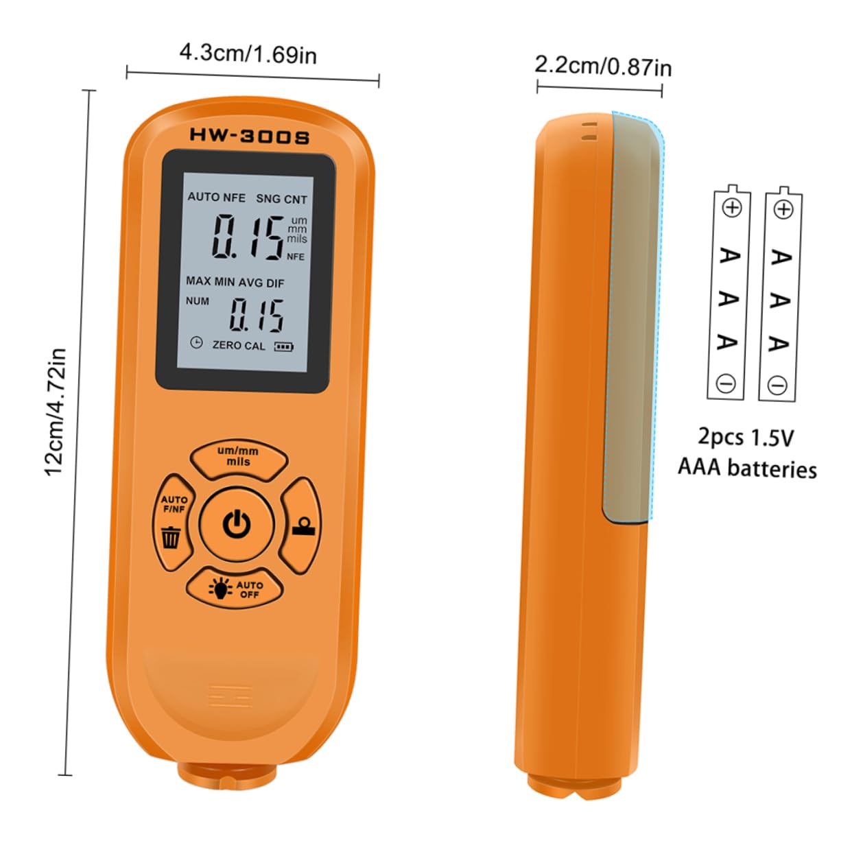 CHILDWEET 1 Set Car Painting Depth Gauge Orange Coated Gauge Car Coated Thickness Tester