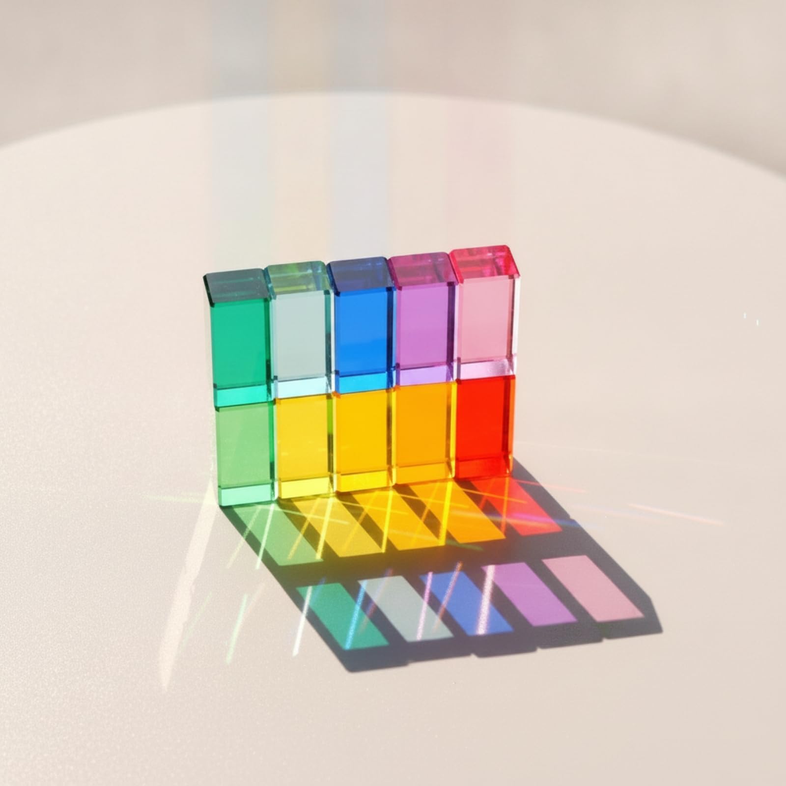 harayaa 10 Pezzi Mattoncini Classici Colorato | Finitura Brillante, Prismi Rettangolari, Mattoncini Colorati, per Tavolo Luminoso, Aula