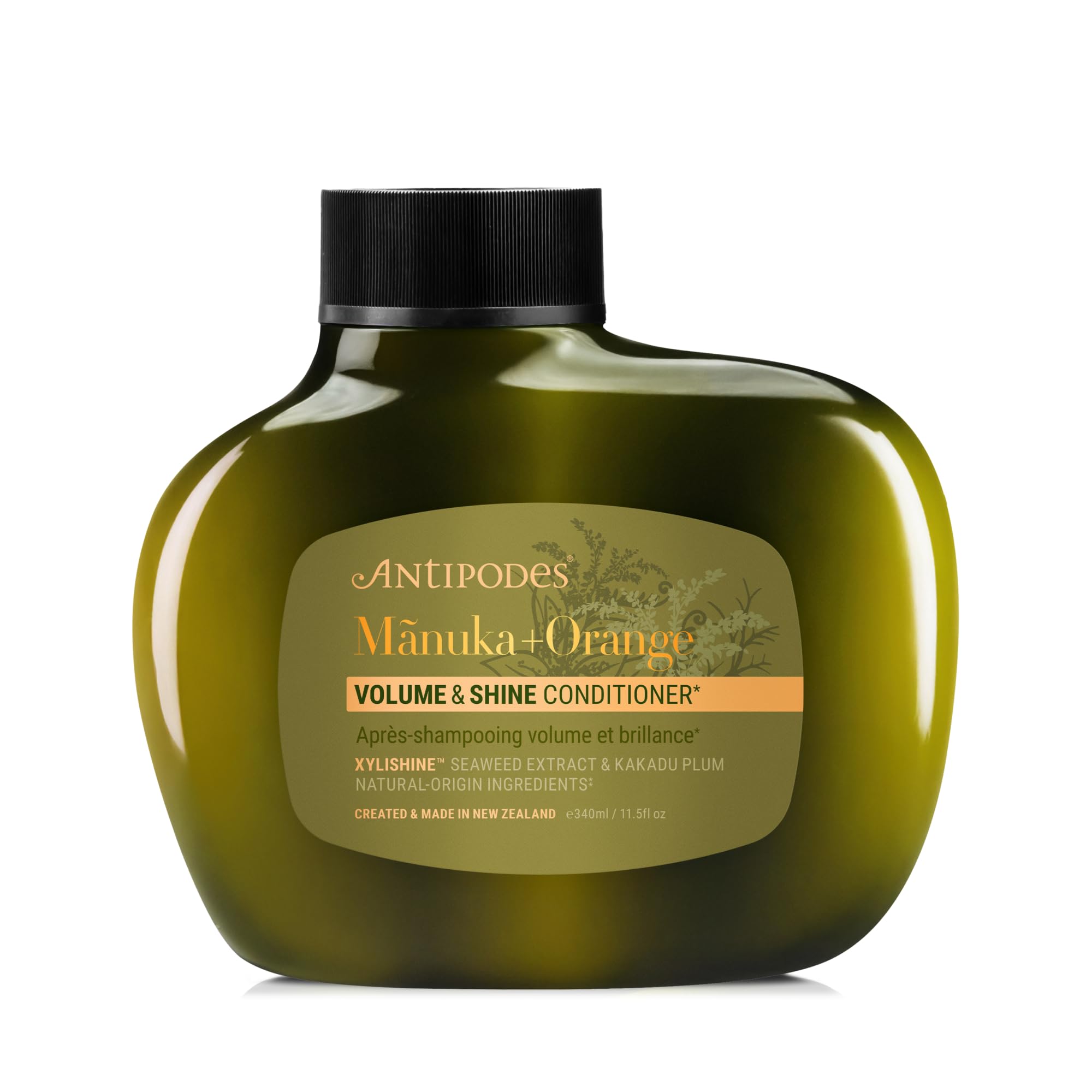Antipodes Mānuka & Orange Volume & Shine Conditioner | Natural Silicone-Free Conditioner with Xylishine Seaweed, Mānuka Honey & Kakadu Plum | For Fine, Flat or Dull Hair | 340ml