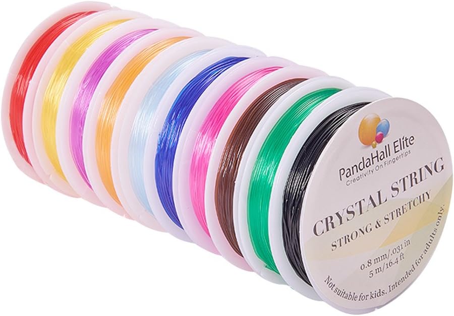 Amazon PandaHall Elite 10巻き 約10m/巻き ゴム紐 オペロンゴム 直径0.8mm シリコンゴム 通しワイヤー