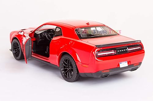 Miniatura 6 de Dodge Challenger SRT Hellcat Widebody Red 1/24 modelo fundido a presión 2018 por Motormax 79350