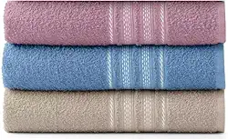 Kit 3 Toalhas de Banho Teka Escala, 100% Algodão, 280 g/m² (Vinho/Azul/Cacau)