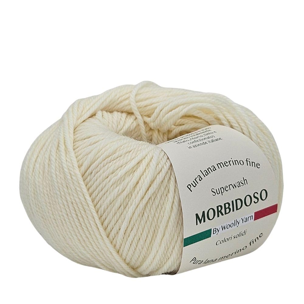 10 ovillos de hilo 100% lana merino irremplazable, para crochet y tejido, lana bebé, colores sólidos, 500 gr, para mantas, ropa (Crema 12)