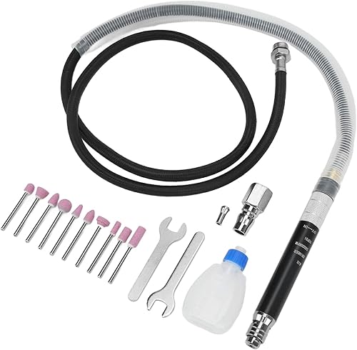 Miniatura 4 de Juego de amoladora de micro troqueles de aire, juego de amoladora de troqueles de lápiz micro neumático, herramienta de grabado de pulido portátil,