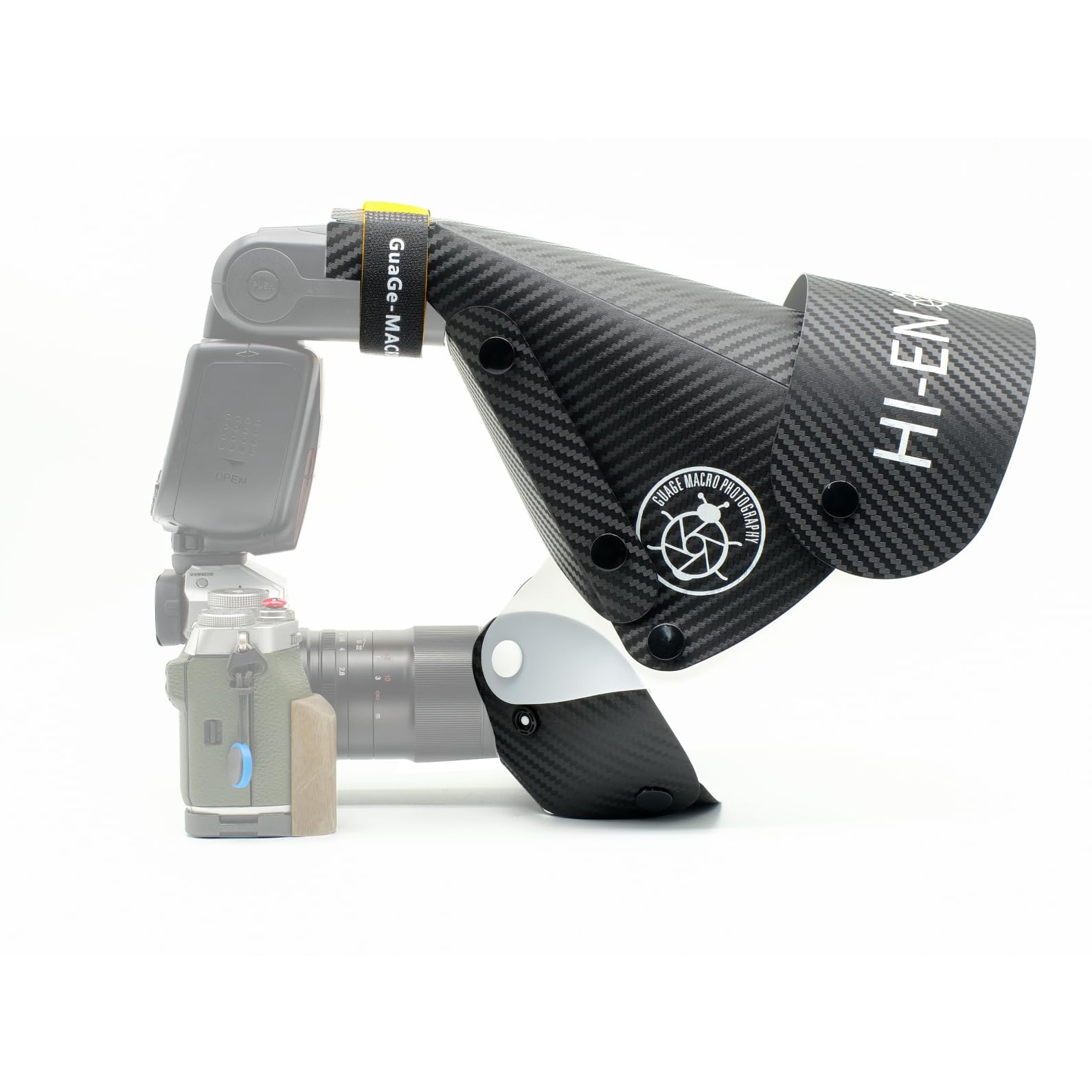 Guage Mini Difusor Flash Macro Misura II - Paraguas compacto de herradura para fotografía macro, soporta lentes de hasta 40 mm de longitud focal, flash de tela para insectos y flores