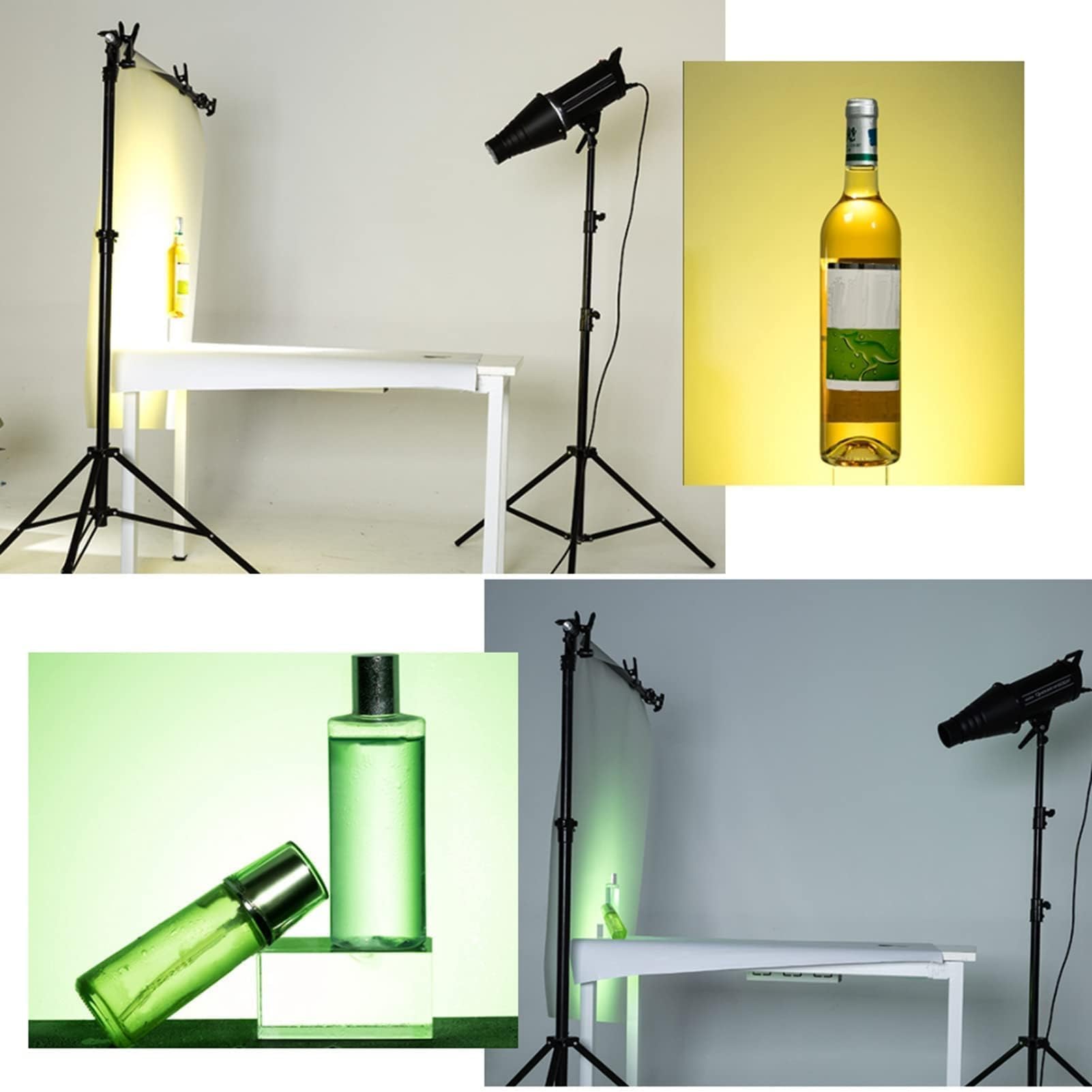 Agatige Kit De Snoot Flash De Estudio Cónico De Aleación De Aluminio con Rejilla De Panal Y Filtros De Color De 5 Piezas para Luces Estroboscópicas De Luna con Montaje, Flash, Luz De Fotografía