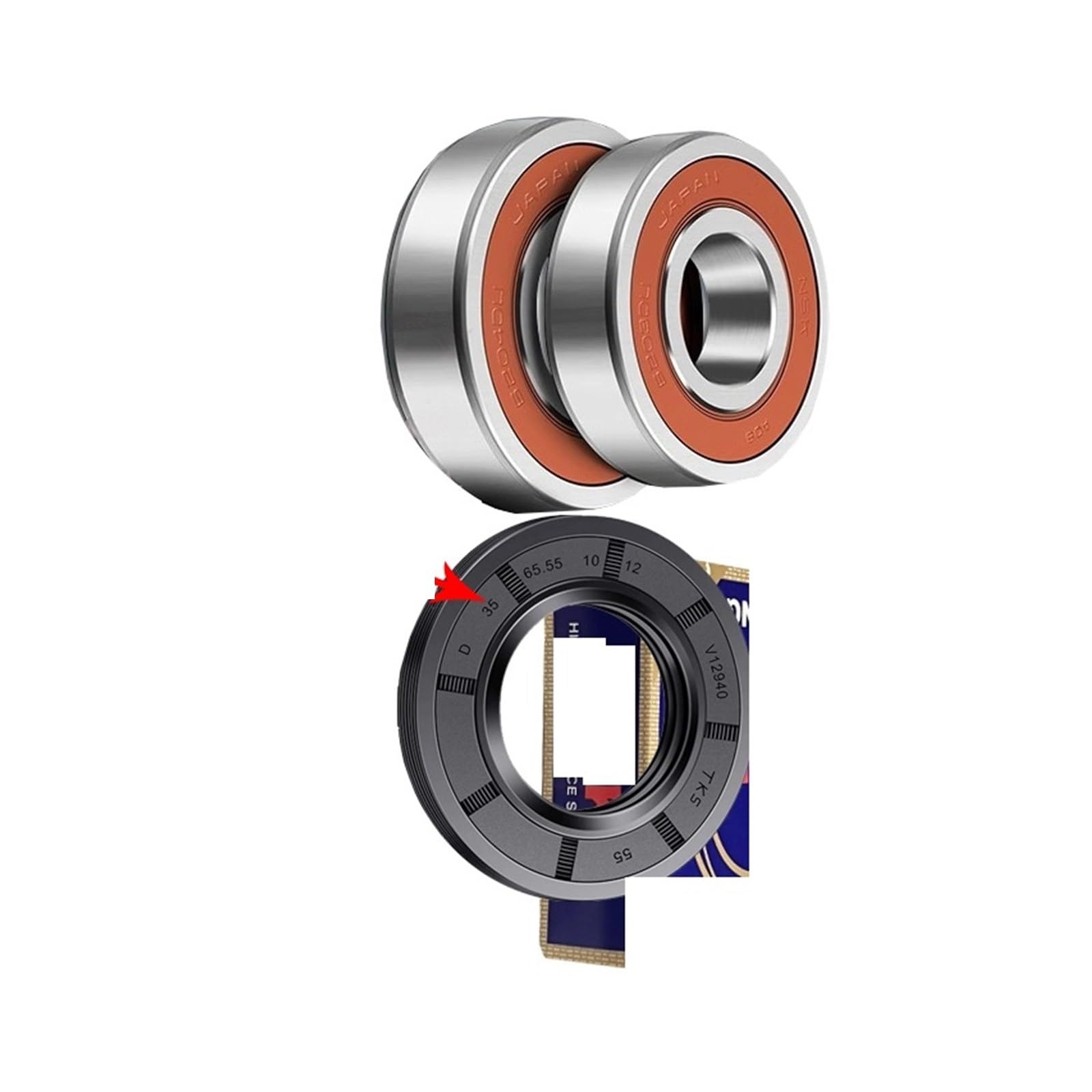 Compatible Con Samsung, Rodamientos De Lavadora (6205+6206) Sello De Agua 35 65,55 10 12