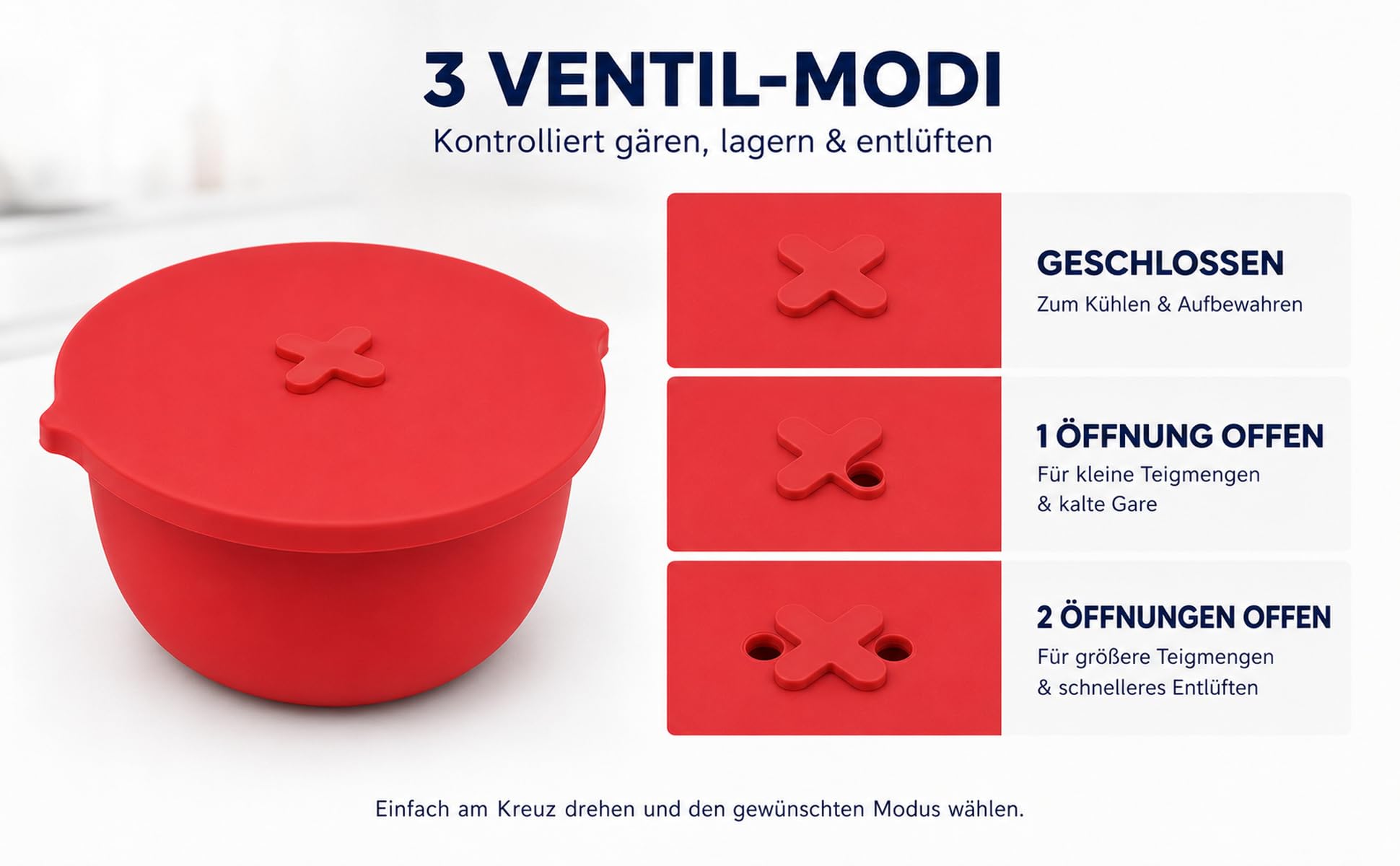 2er Silikoneinsätze mit Deckeln für Bosch MUM5 Rührschüssel 3,9 L | Bosch Küchenmaschine Serie 4 Zubehör (MUM5xxx), passend für MUZ5KR1, Teigschüssel für Hefeteig, Brotteig, Gären & Kühlen