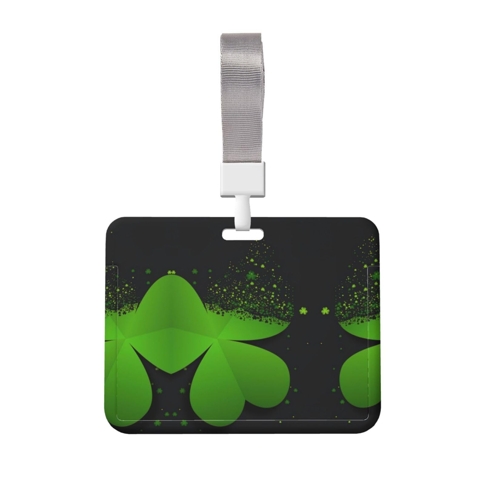 Porte-badge en forme de trèfle à fond noir étanche et résistant en plastique ABS transparent refermable