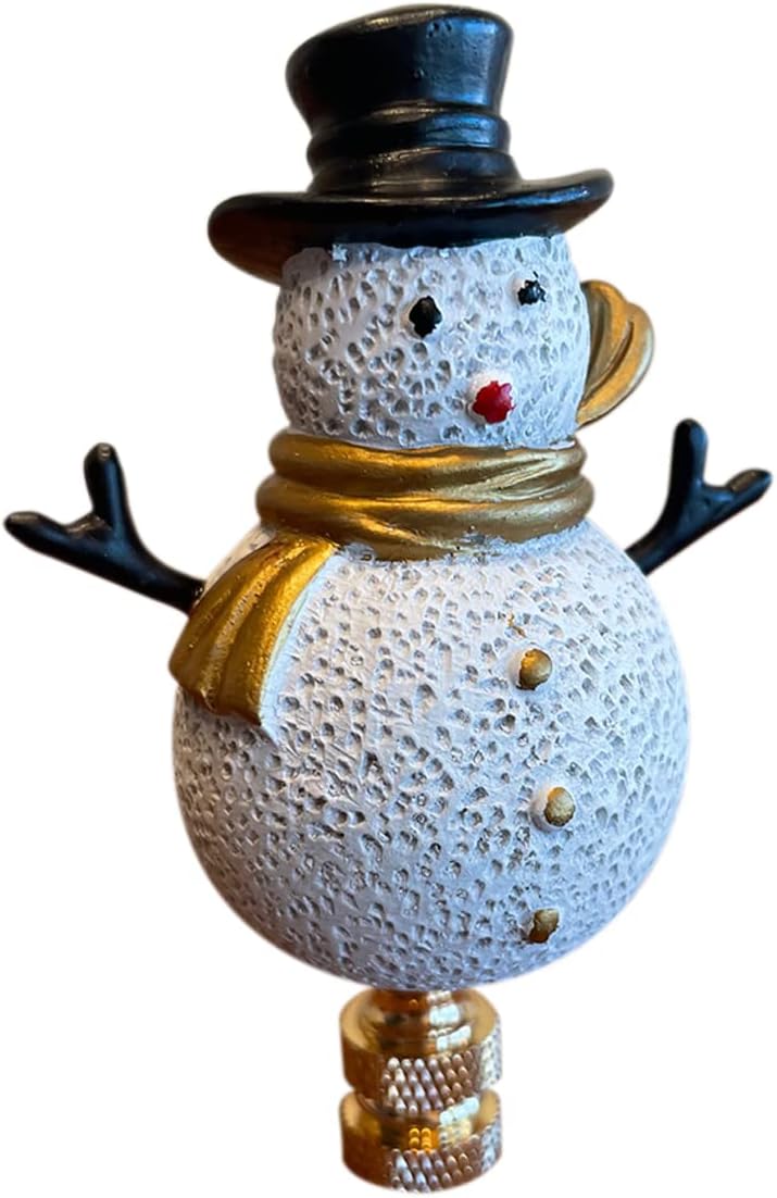 4"H Silver and Gold Christmas Snowman Lamp Finial