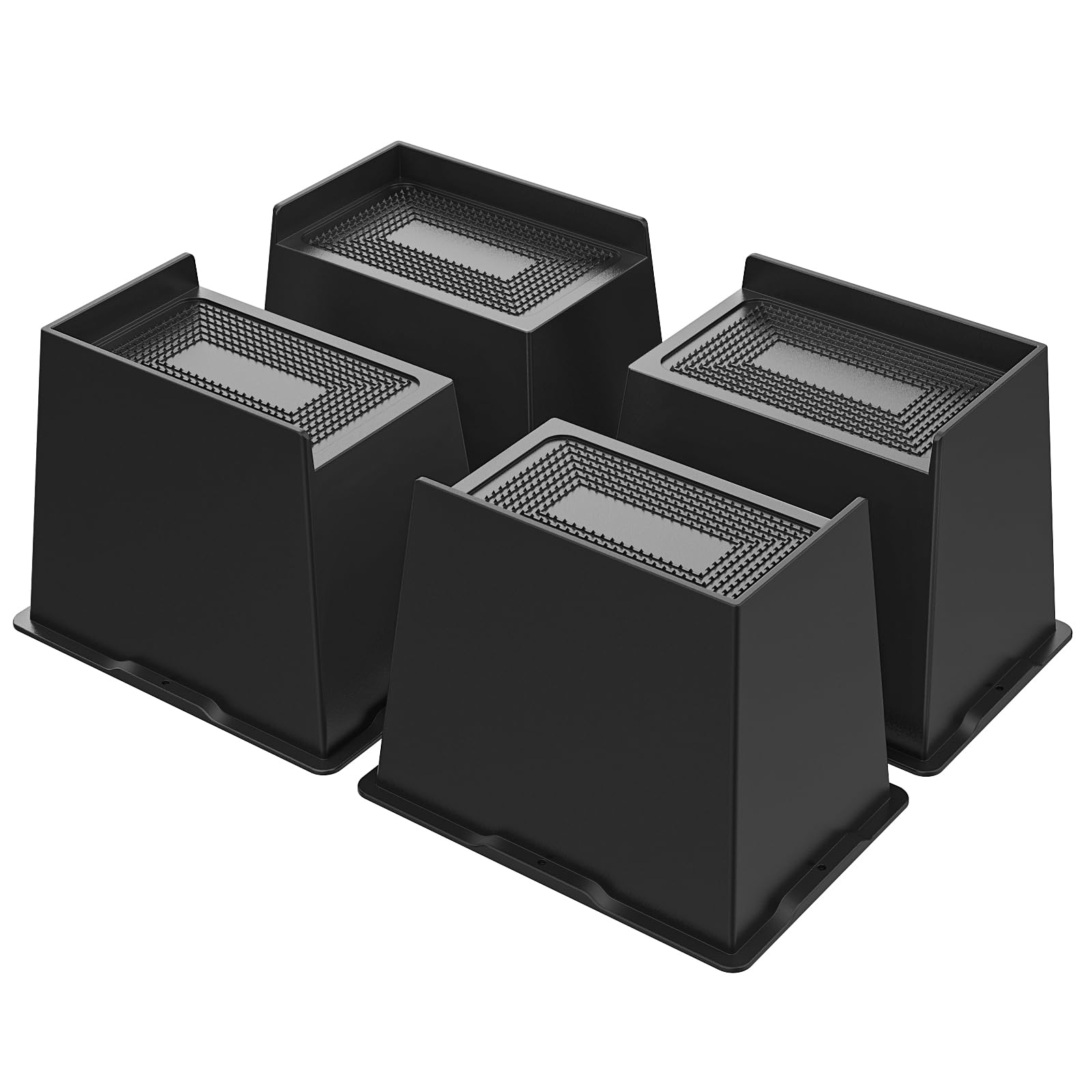 USION Bed Risers 6 inch Heavy Duty Rectangular 2023, Extra Large Bed Lifts Risers Up to 5500lbs, L-Shape Furniture Risers 4 Pack Couch Risers,Chair Elevators Black