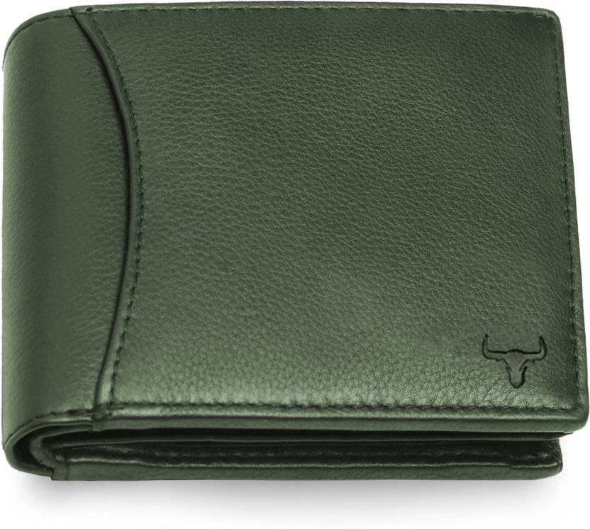 RFID Protected Green Leather Wallet Men Stylish Purse Wallets Branded Gift Box (Green)-image-44