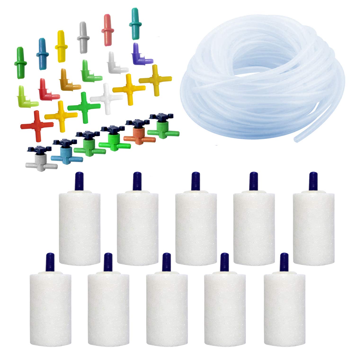 Venus Aqua Aquarium Air Aeration Accessories Bubble Diffuser Air Diffuer Durable Long Life White (10 pcs Air Stone 25m Air Pipe & 24 Connectors) (B08L7TXW58) Amazon Price History, Amazon Price Tracker