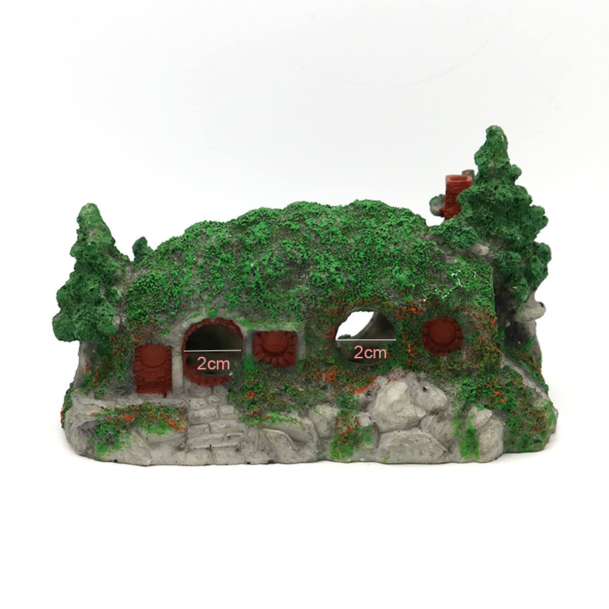 Vista De Montaña Ornament Aquarium, Casa De La Casa Cava Puente Decoración De Peces, Adornos De Puente De Piedra De Rocas Simulación De Resina Aquarium Paisaje,16.5 * 10.5 * 10.5cm