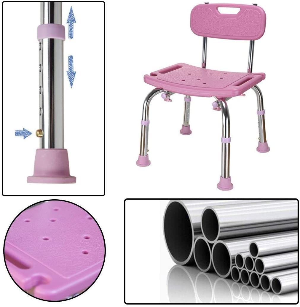 Taburete de Ducha, Asiento de baño de diseño Alto Ajustable con Respaldo, sillas de Ducha, Bancos, Asiento de bañera, Taburete de Ducha