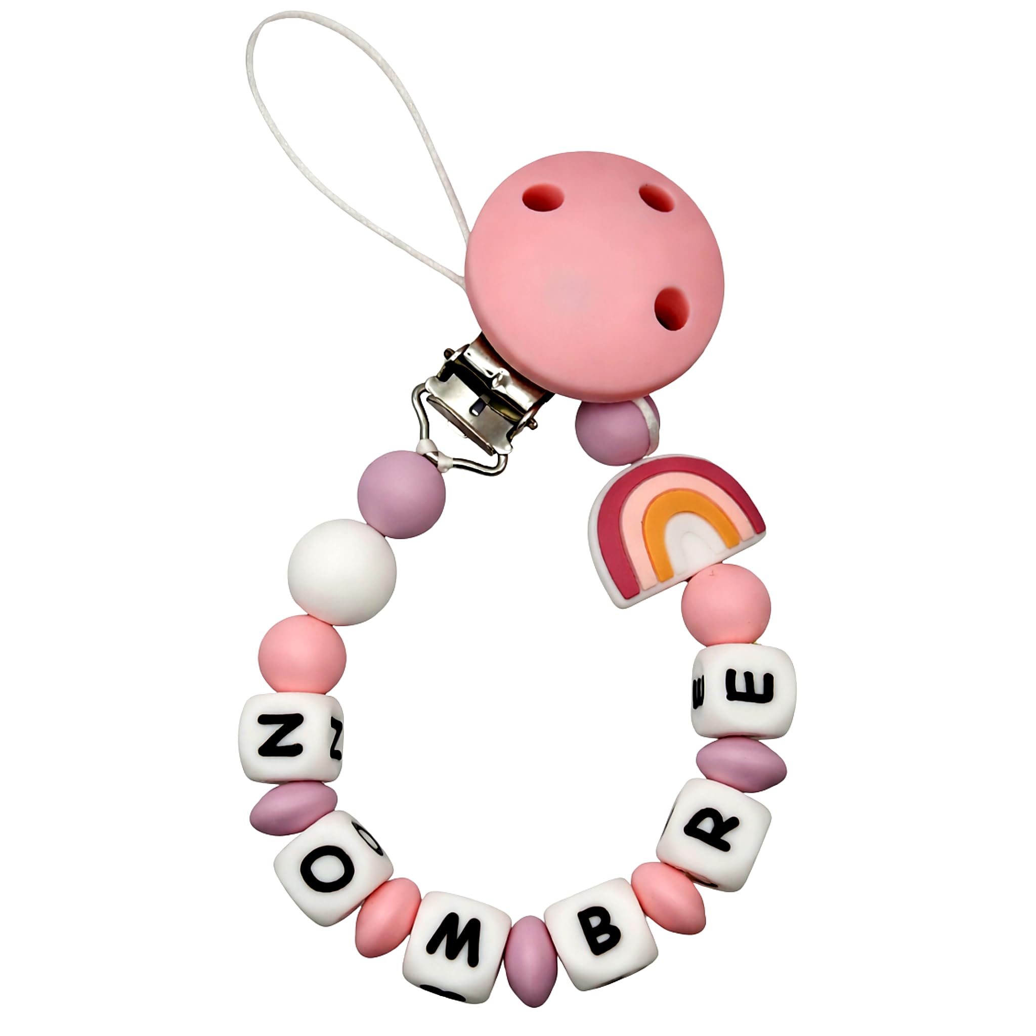 PEQUEANDO Sujetatetinas Cadena Personalizada con Nombre Hecho a Mano en España Chupetero de una Sola Pieza Regalo para Nacimiento y Baby Shower | Mas modelos (Pack Portachupete Azul) — view 12